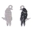 DIY metaal raaf vogel hanger zwarte oliedruppel gotische sieraden accessoire item - Raaf Maan (A10-010) / 1 Stuk (25*12mm) / Witgoud