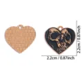 Donkere gotische schedel hart metaal legering bedel hanger DIY sieraden 2.2cm groot - Hart Schedel (A10-011) / 1 Stuk (22*22mm) / KC Goud