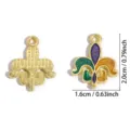 Carnival Mardi Gras style alloy enamel Fleur de lis pendant DIY jewelry accessories set SKU - Fleur-de-lis (A9-338)