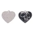 DIY legering hart schedel geëmailleerd hanger bedel voor ketting sieraden maken - Hart Schedel (A10-011) / 1 Stuk (22*22mm) / Witgoud