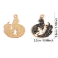 Schwarze Emaillierte Legierung Katze Anhänger DIY Schmuck Zubehör Halskette Schlüsselring - Dunkler Katzenanhänger (A9-242)