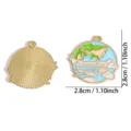 DIY alloy travel earth enamel pendant charm, 2.8cm gold plated necklace accessory for crafting. - Earth & Airplane Style (A9-184) / 28*28MM