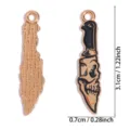 DIY legering zwart emaille schedel dolk hanger voor handgemaakte kettingen sleutelhangers. - Schedel Dolk (A10-013) / 1 Stuk (31*7mm) / KC Goud