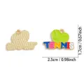 Tennis Sport Thema Emaillierter Anhänger Legierung DIY Schmuck Zubehör für Halskette Key. - A8-422 Vertikal TENNIS Stil