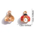 Pendentif Coccinelle en Alliage Émaillé Mignon DIY Collier Bracelet Accessoire de Bijoux - Style Coccinelle à Perles Artificielles (A8-416)