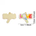 Simpatico ciondolo smalto lega racchetta da tennis amore DIY collana portachiavi charm 3x2.3cm - Stile A8-417 LOVE / 23*30mm