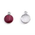 Weihnachtskugel Legierungsanhänger roter Glitzer Emaillierte DIY Schmuckketten Armbänder - Weißer K-Basis Anhänger (Nur Anhänger) / 16x12mm (0.58g) / Rot