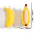 Fashion simulation 3D banana resin pendant DIY jewelry accessories necklace decoration - L / 38x14mm