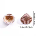 Colgante concha acrílico pintado marrón blanco accesorio de joyería DIY 2.3x2.1cm charm - Colgante Concha Pintada (A9-080)