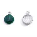 Weihnachtskugel Anhänger Legierung DIY Schmuck Zubehör grüner Glitzer Emaille Charm - Weißer K-Basis Anhänger (Nur Anhänger) / 16x12mm (0.58g) / Grün