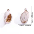 Colgante de concha de caracola de acrílico pintado accesorios de joyería DIY blanco marrón - Colgante Caracola Moteada (A9-081)