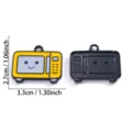 Pendentif en metal emaille TV dessin anime mignon pour collier porte-cles bricolage bijoux - Micro-ondes (A8-458)