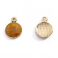 Ciondolo sfera di Natale dorata accessorio gioielli lega DIY per collana e bracciale - Ciondolo Base Oro KC (Ciondolo Solo) / 16x12mm (0.58g) / Giallo