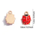 Pendentif charm en alliage émaillé coccinelle pour fabrication de bijoux DIY, mignon. - Style Coccinelle à Sept Points (A8-414)