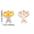 DIY legering schaar bedel hanger, geëmailleerd sieraden accessoire voor ketting en sleutelhanger. - Gekleurde Schaar Vorm Stijl (A8-473)