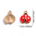 Pendentif breloque coccinelle émail rouge en alliage doré pour bijoux DIY collier 1.8cm - Style Coccinelle Rouge (A8-415)