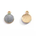 Ciondoli a sfera di Natale in lega d'oro accessori per gioielli fai da te collana - Ciondolo Base Oro KC (Ciondolo Solo) / 16x12mm (0.58g) / Grigio