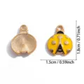 Joli pendentif en alliage émaillé de coccinelle jaune pour collier de fabrication de bijoux - Style Coccinelle Jaune (A8-415)