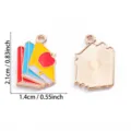 Geëmailleerd boek appel bedel legering hanger DIY sieraden accessoire variant nieuw - Boek en Appel Vorm Stijl (A8-475)