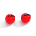 Roter Apfel Harz Anhänger Detail, DIY Charms für Halskette Schlüsselbund Zubehör. - 17x16mm / Rot