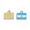 Ciondolo bandiera argentina in lega per bracciale portachiavi accessorio fai da te - Argentina / 15*16mm