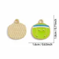 Süßer Tennisball Emailliertes Legierungs-Anhänger DIY Halskette Schlüsselanhänger 1,6x1,8cm - A8-427 Smiley Tennisball Stil