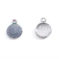 Ciondolo a sfera di Natale argentato, lega resina glitterata grigia accessorio gioiello SKU - Ciondolo Base K Bianco (Ciondolo Solo) / 16x12mm (0.58g) / Grigio