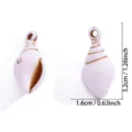 Colgante de concha de acrilico DIY accesorio de joyeria blanco marron 2pz - Colgante Caracola Alargada (A9-085)