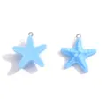 Ciondolo stella marina in resina azzurro chiaro accessori per gioielli DIY collana - 32x28mm (1.8g) / Azzurro