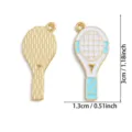 Tennis Schläger Emailliert Legierung Anhänger DIY Schmuck Zubehör für Halskette Schlüssel. - A8-428 Einzelner Tennisschläger Stil