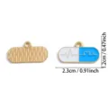 Medizinische Krankenschwester Kapsel Emaille Legierung Anhänger DIY Schmuck Zubehör 1Stk - EKG Pille Stil (A8-347) / 1 Stück (12*23mm) / Blau