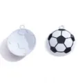 Fußball Emaille Metall Anhänger DIY Schmuckherstellung Schlüsselanhänger Zubehör 2Stk - Fußball