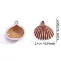 Colgante de concha de acrílico accesorios de joyería DIY concha marrón y blanca - Colgante Concha de Abanico (A9-086)