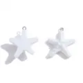 Ciondolo stella marina in resina bianca, accessorio per gioielli fai da te, collana e portachiavi. - 32x28mm (1.8g) / Bianco