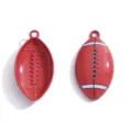 Roter Football Emaillierung Legierung Anhänger DIY Schmuck Zubehör für Halskette Schlüsselbund - Rugbyball
