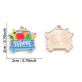School thema geëmailleerd legering bedel hanger DIY sieraden accessoire voor ketting. - School Thema Campus Stijl (A8-478)