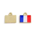 Ciondolo quadrato smalto bandiera francese lega accessorio gioielli modello variante. - Francia / 15*16mm
