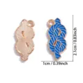 Metall Emaille Seil Anhänger blaue Variante für DIY Schmuck Halskette Schlüsselanhänger - Knotenform (A8-389) / 21x10mm / Blau