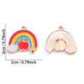 Leuke regenboog appel potlood legering emaille hanger voor DIY ketting sleutelhanger sieraden maken. - Regenboog Appel Wolk Combinatie Stijl (A8-480)