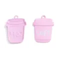 Roze koffiekop legering hangers DIY sieraden accessoires schattige emaille ketting - Roze (A8-333)