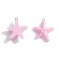 Ciondoli stella marina in resina rosa per creazione gioielli fai da te, collana braccialetto - 32x28mm (1.8g) / Rosa