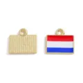 Metal enamel Netherlands flag charms for DIY jewelry making, bracelets, necklaces and keychains. - Netherlands / 15*16mm