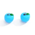 Blauer Apfel Harz Anhänger DIY Schmuck Charms für Halskette Handykette Schlüsselanhänger. - 17x16mm / Blau