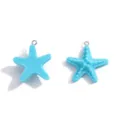 Ciondolo Stella Marina in Resina Blu Accessori Gioielli Fai da Te Collana Portachiavi - 32x28mm (1.8g) / Blu lago