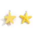 Ciondoli in resina stella Marina gialla accessori per gioielli fai da te collana bracciale - 32x28mm (1.8g) / Giallo