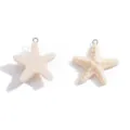 Ciondoli a stella marina in resina per creazione di gioielli fai da te collana braccialetto. - 32x28mm (1.8g) / Beige
