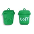 Groene koffiekop legering bedel DIY sieraden hanger voor ketting sleutelhanger handwerk - Groen (A8-333)