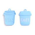 Blauwe koffiekop legering hanger DIY sieraden accessoire voor ketting sleutelhanger decor. - Lichtblauw (A8-333)