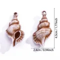 Colgante Abalorio Caracol Concha Acrílico Marrón Blanco para Joyería DIY Moda. - Colgante Caracola Listada (A9-095)