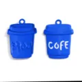 Blauwe koffiekop legering hanger DIY sieraden accessoire ketting sleutelhanger decoratie - Donkerblauw (A8-333)